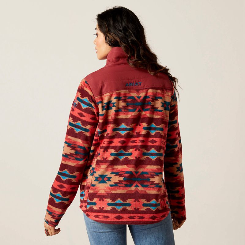 Ariat Prescott Fleece Jacket Campfire Print Polska | YILXEC-834