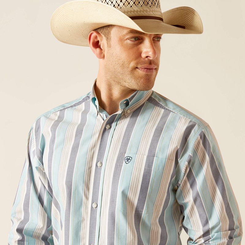 Ariat Pro Series Elliot Classic Fit Shirt Niebieskie Polska | WOSCBQ-925