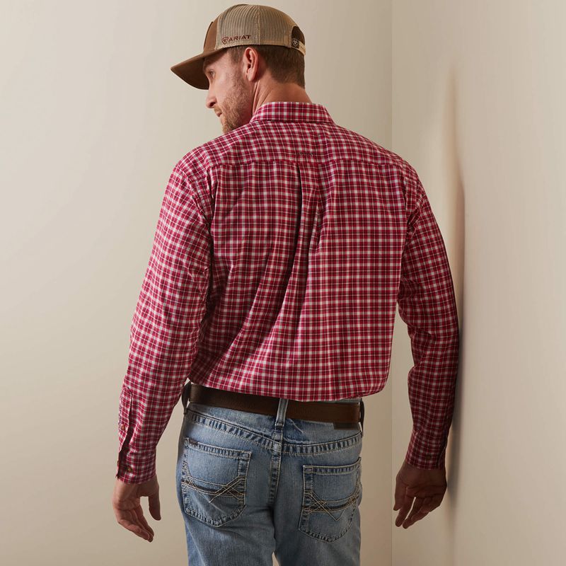 Ariat Pro Series Indiana Fitted Shirt Różowe Czerwone Polska | KGEYTR-892