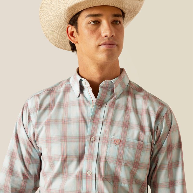 Ariat Pro Series King Fitted Shirt Sky Polska | LINJCT-418