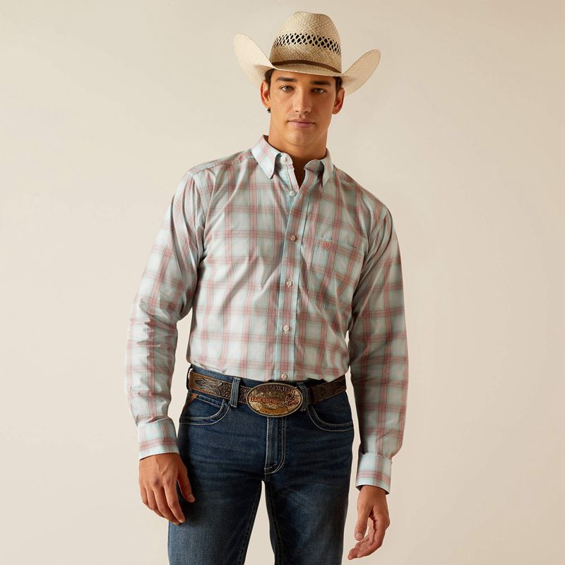 Ariat Pro Series King Fitted Shirt Sky Polska | LINJCT-418