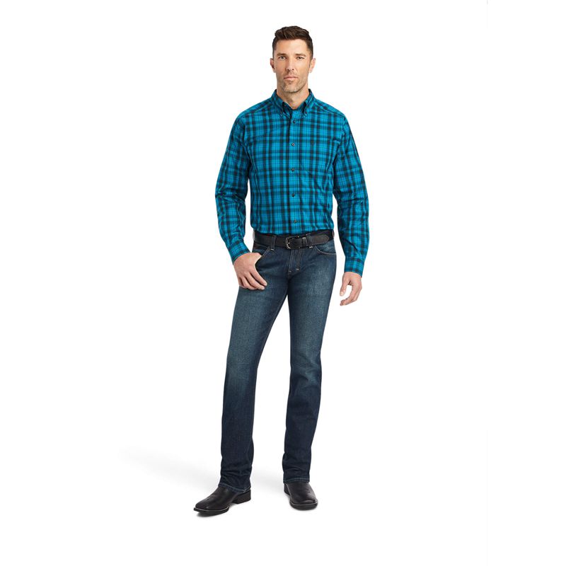 Ariat Pro Series Kingston Fitted Shirt Ocean Depths Polska | XCYKDT-768