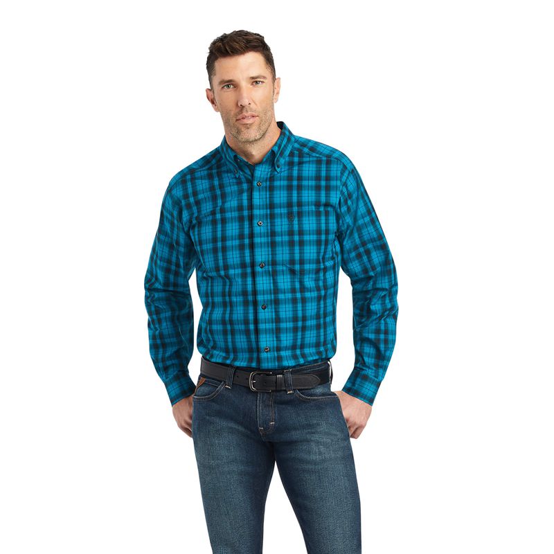 Ariat Pro Series Kingston Fitted Shirt Ocean Depths Polska | XCYKDT-768