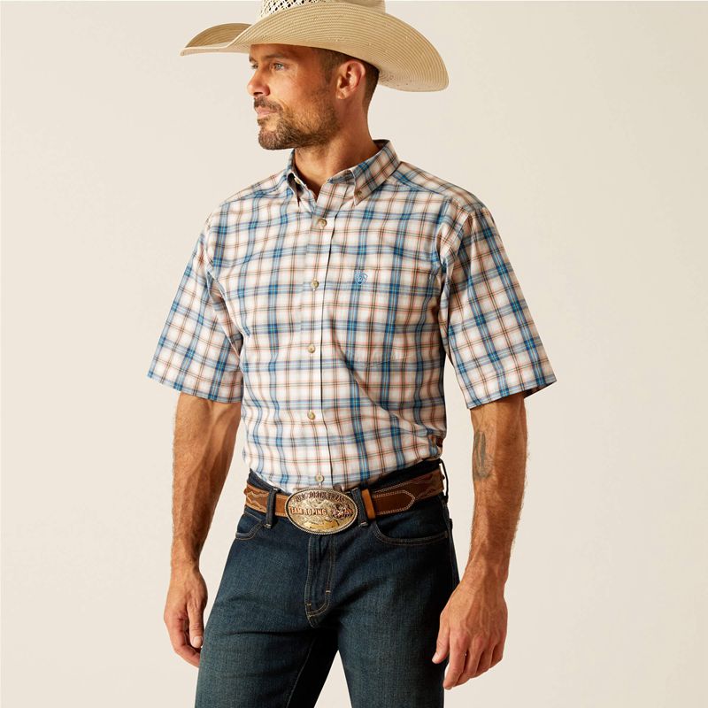 Ariat Pro Series Rowdy Classic Fit Shirt Niebieskie Polska | UJFAYM-635