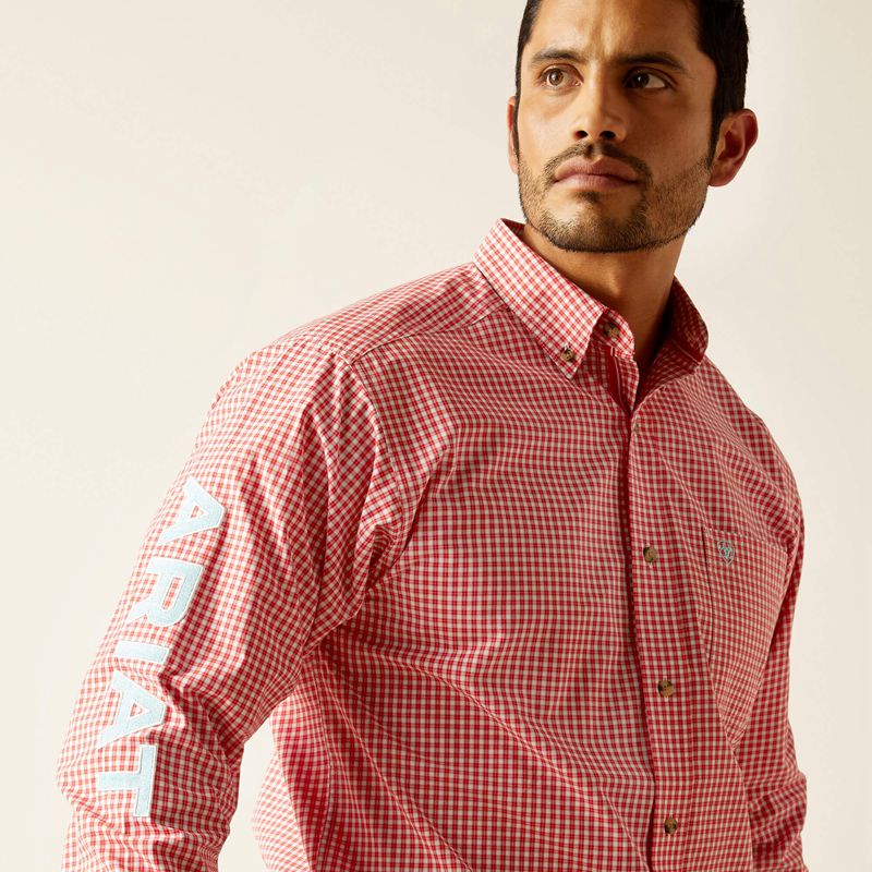 Ariat Pro Series Team Gilbert Classic Fit Shirt Czerwone Polska | GXIMWP-806