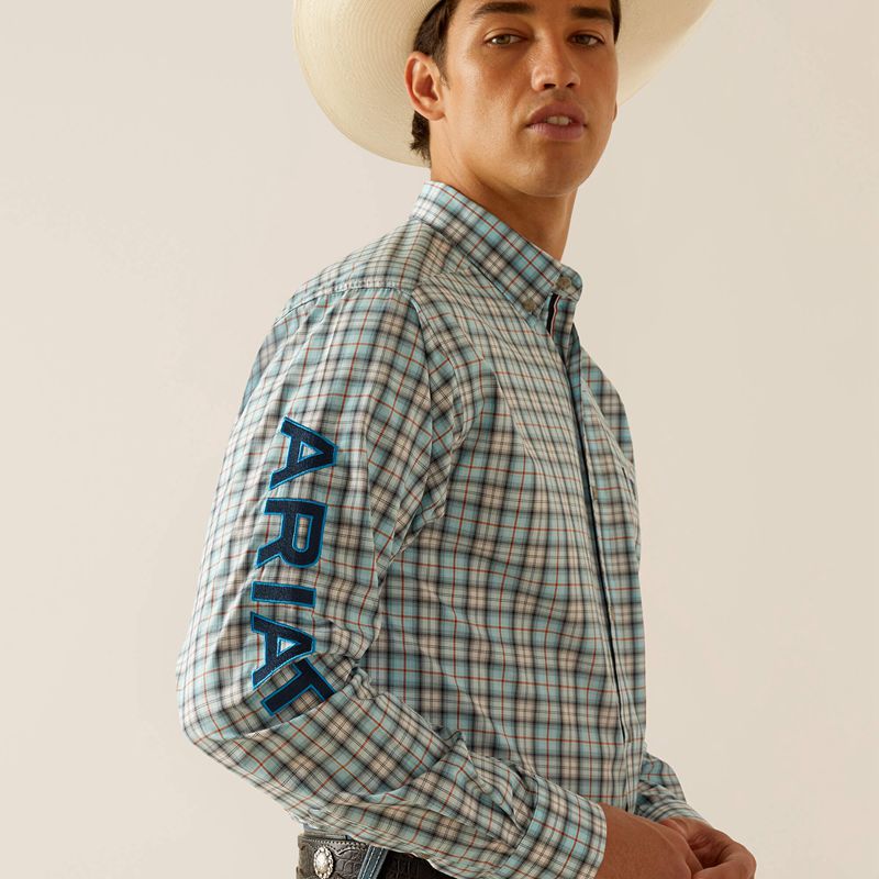 Ariat Pro Series Team Lawrence Classic Fit Shirt Aqua Polska | YGEVJW-024