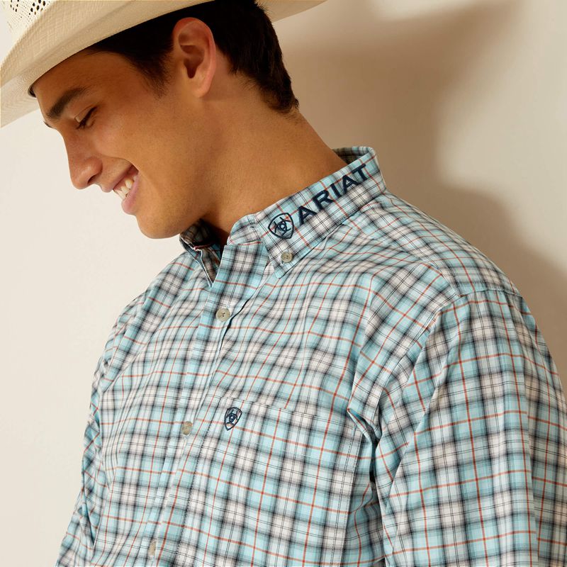 Ariat Pro Series Team Lawrence Classic Fit Shirt Aqua Polska | YGEVJW-024