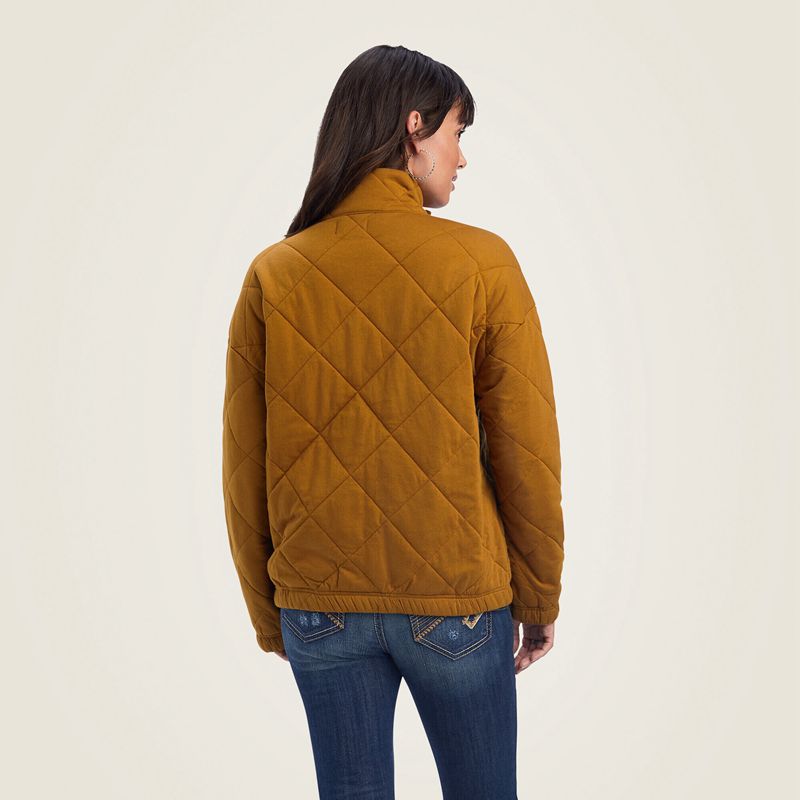 Ariat Quilted Jacket Brązowe Polska | ZLAOPC-412