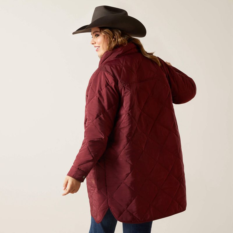 Ariat Quilted Jacket Tawny Port Polska | HDFOUL-235