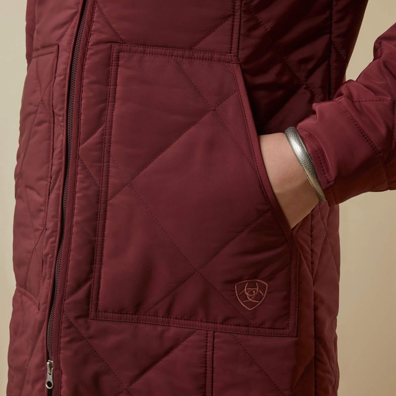 Ariat Quilted Jacket Tawny Port Polska | HDFOUL-235