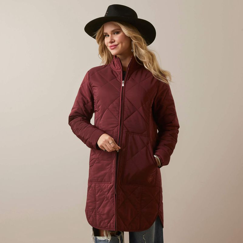 Ariat Quilted Jacket Tawny Port Polska | HDFOUL-235