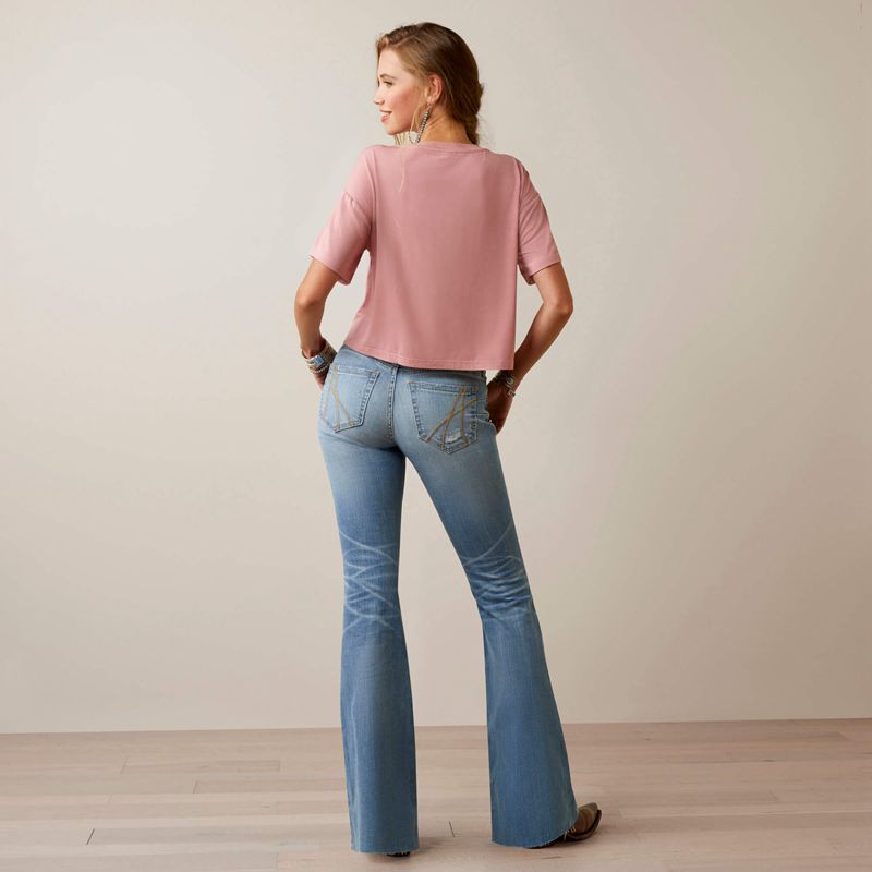 Ariat R.E.A.L. Mid Rise Hallie Flare Jean Colorado Polska | XHZSDP-730