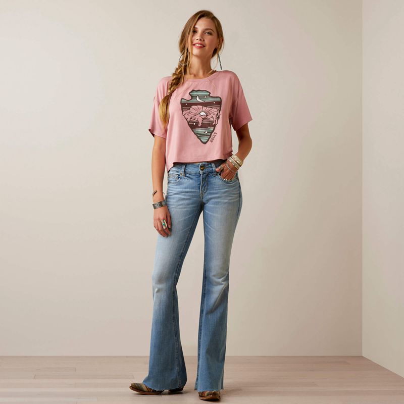 Ariat R.E.A.L. Mid Rise Hallie Flare Jean Colorado Polska | XHZSDP-730