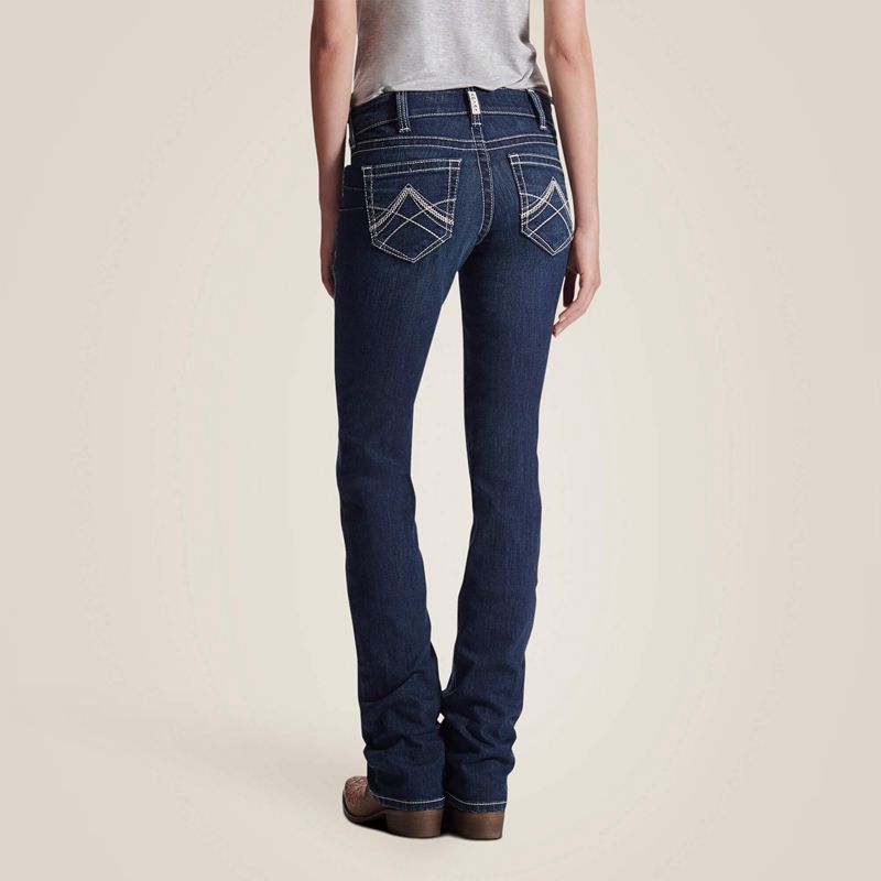 Ariat R.E.A.L. Mid Rise Stretch Icon Stackable Straight Leg Jean Ocean Polska | RTZNCF-021