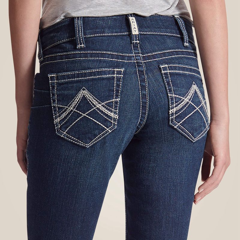 Ariat R.E.A.L. Mid Rise Stretch Icon Stackable Straight Leg Jean Ocean Polska | RTZNCF-021