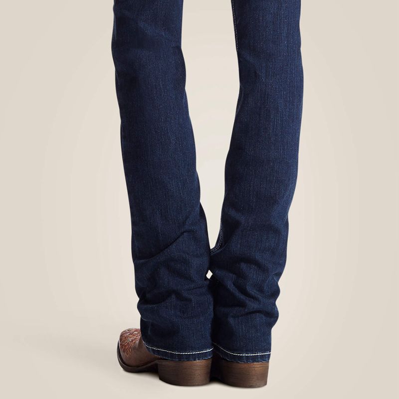 Ariat R.E.A.L. Mid Rise Stretch Icon Stackable Straight Leg Jean Ocean Polska | RTZNCF-021