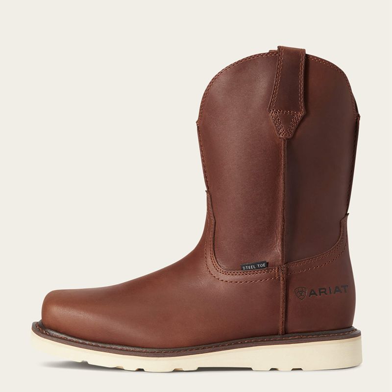 Ariat Rambler Wedge Steel Toe Work Boot Brązowe Polska | HVZGWD-739