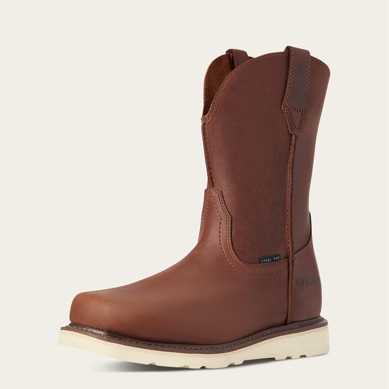 Ariat Rambler Wedge Steel Toe Work Boot Brązowe Polska | HVZGWD-739