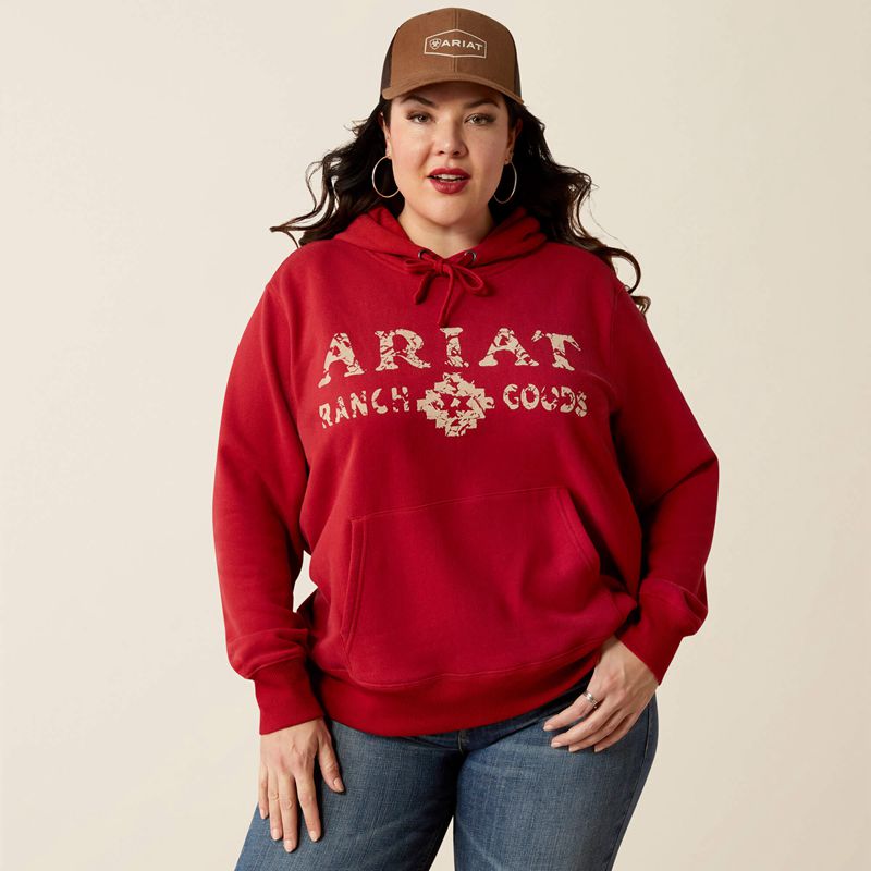 Ariat Ranch Goods Hoodie Czerwone Polska | IYEWLA-983