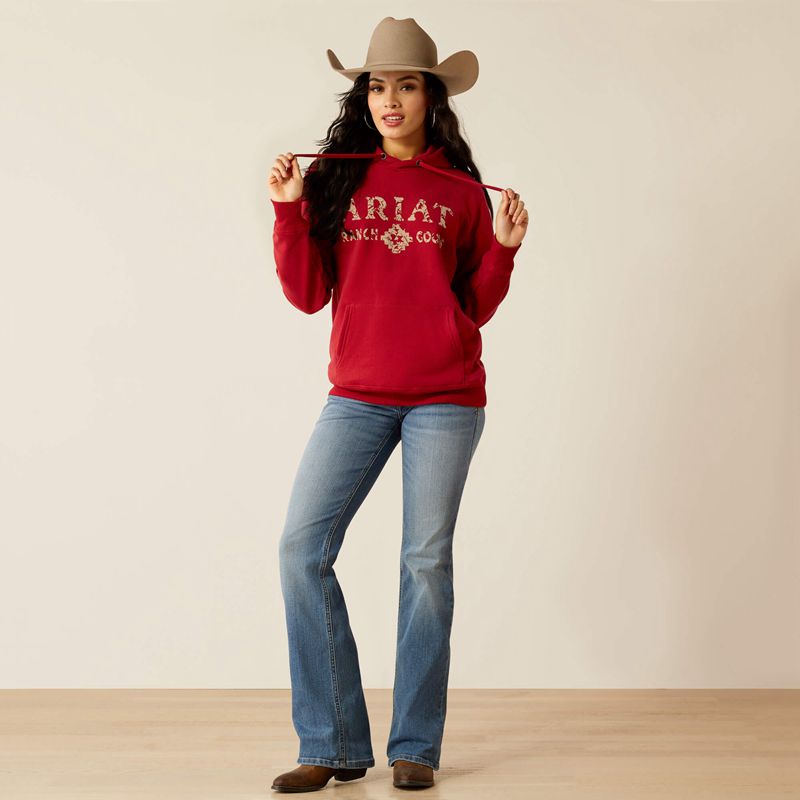 Ariat Ranch Goods Hoodie Czerwone Polska | IYEWLA-983