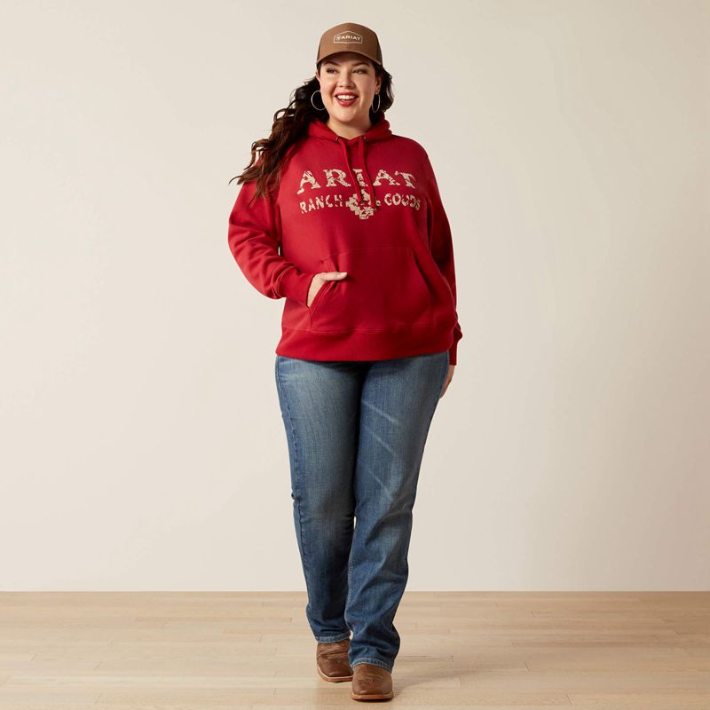 Ariat Ranch Goods Hoodie Czerwone Polska | IYEWLA-983