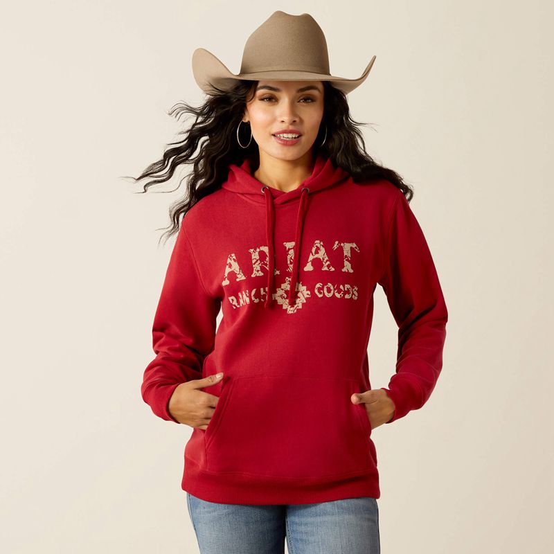 Ariat Ranch Goods Hoodie Czerwone Polska | IYEWLA-983