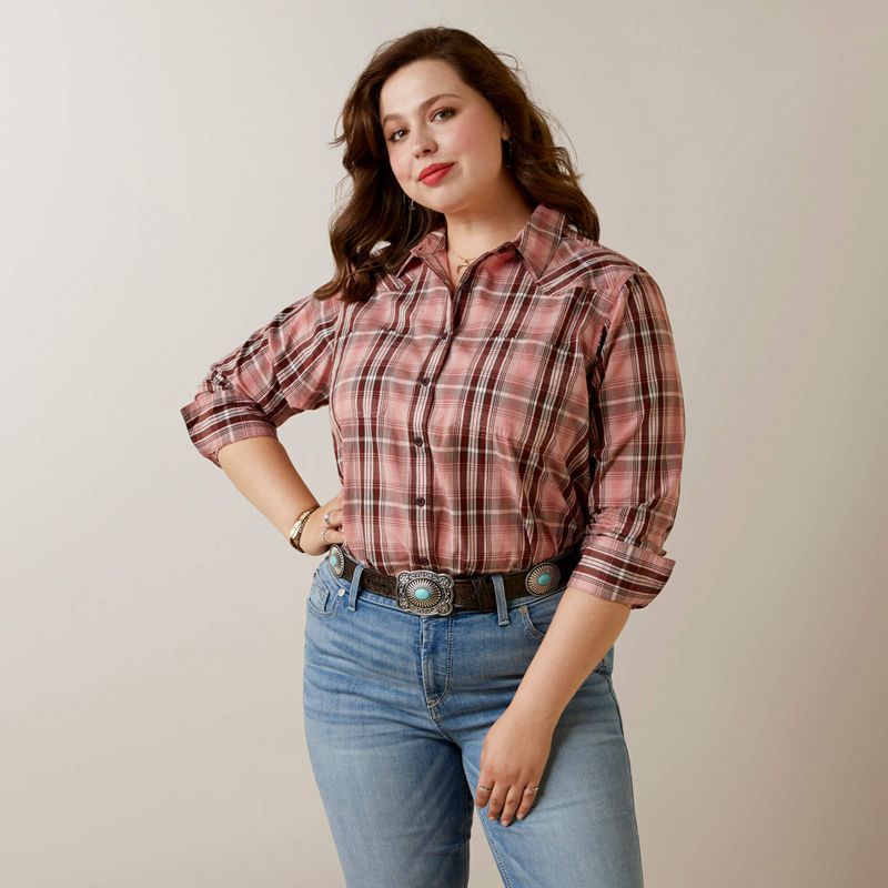 Ariat Real Billie Rae Shirt Saguaro Plaid Polska | ZMLSAG-894