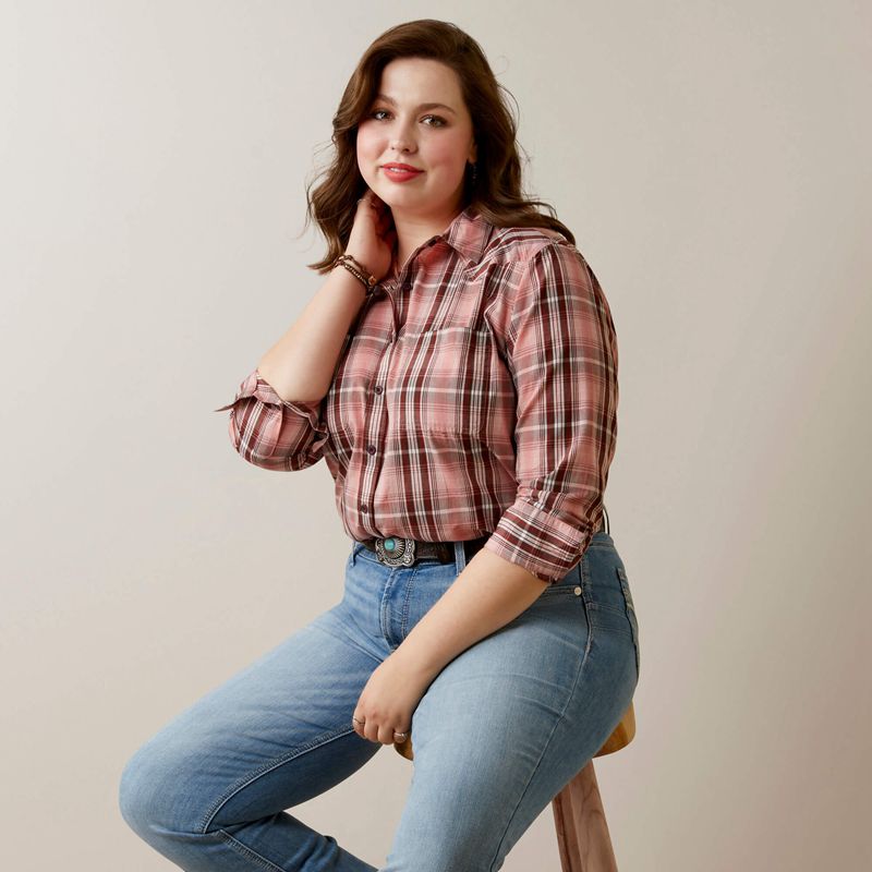 Ariat Real Billie Rae Shirt Saguaro Plaid Polska | ZMLSAG-894