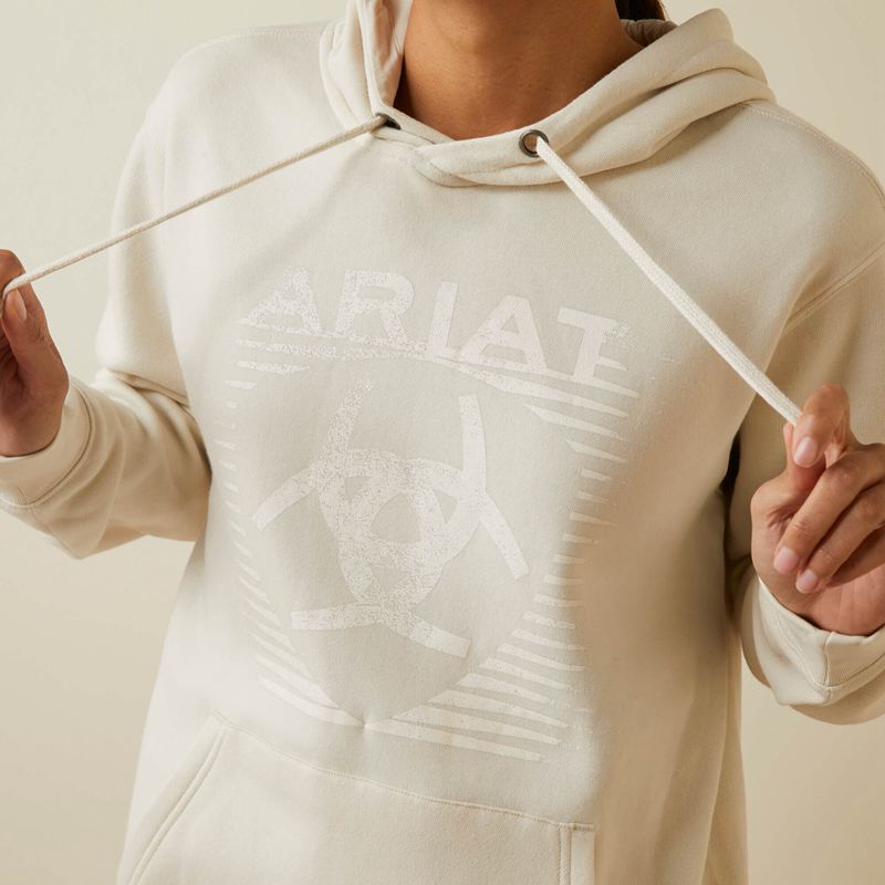 Ariat Real Fading Lines Hoodie Białe Polska | RXMLYW-074