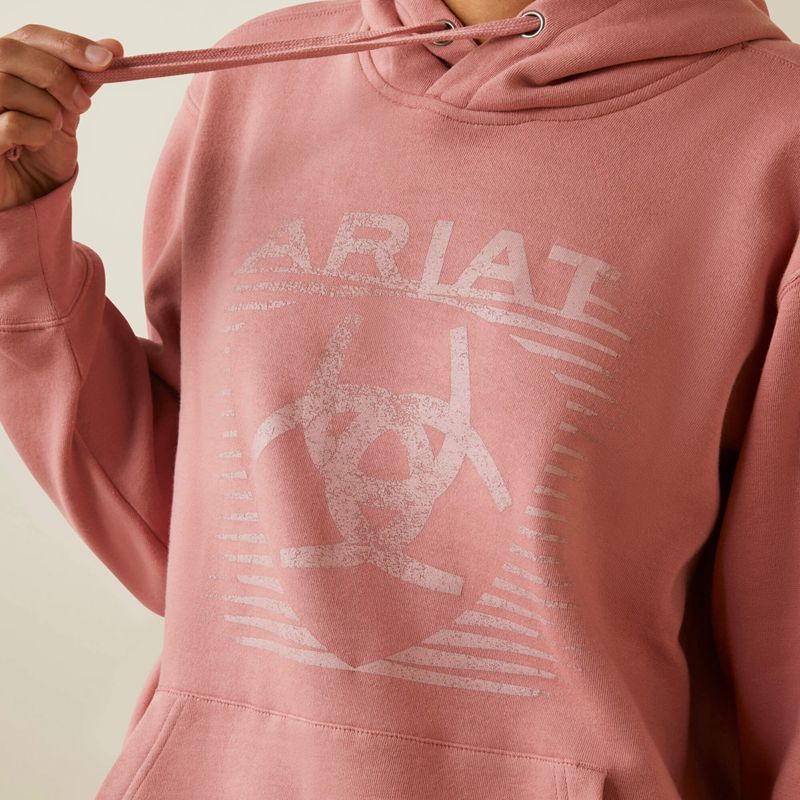 Ariat Real Fading Lines Hoodie Różowe Polska | RNJYZA-279