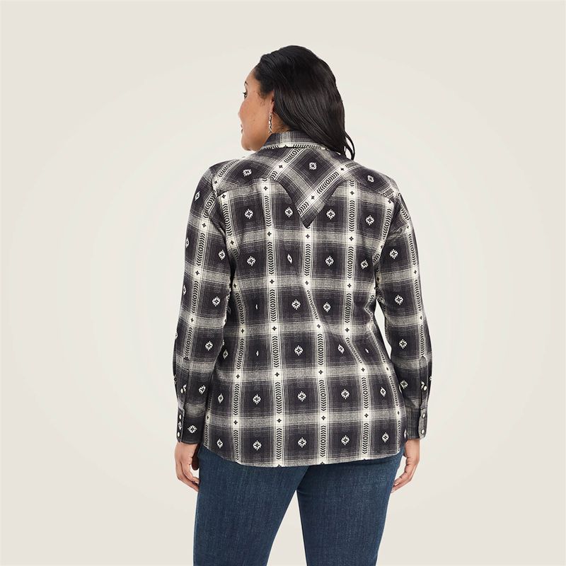 Ariat Real Thunderstorm Shirt Thunderstorm Plaid Dobby Flann Polska | XRVWPH-903