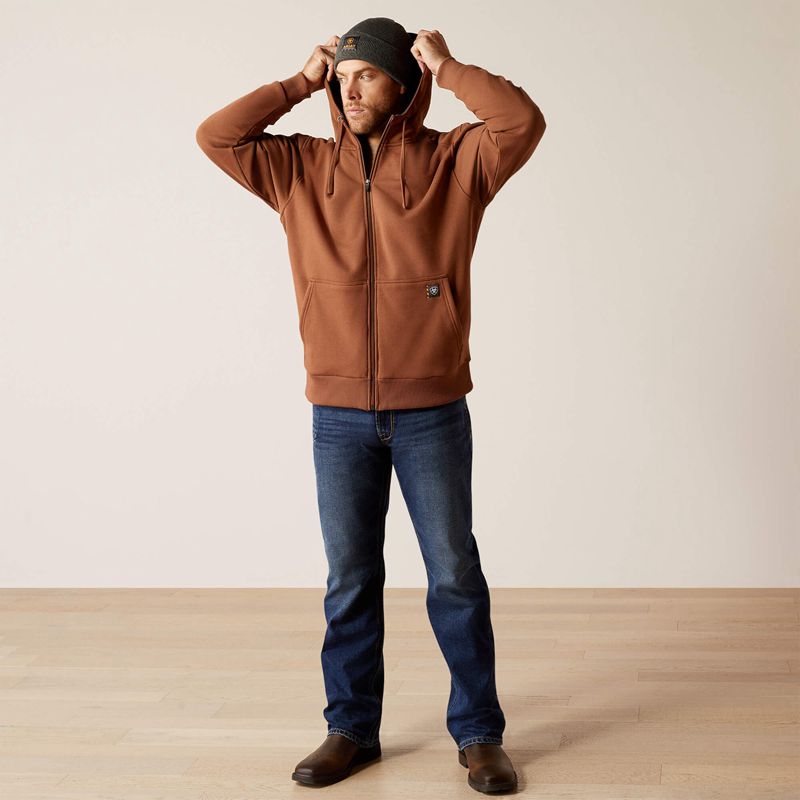 Ariat Rebar All-Weather Full Zip Hoodie Aztec Polska | OEZIGX-493