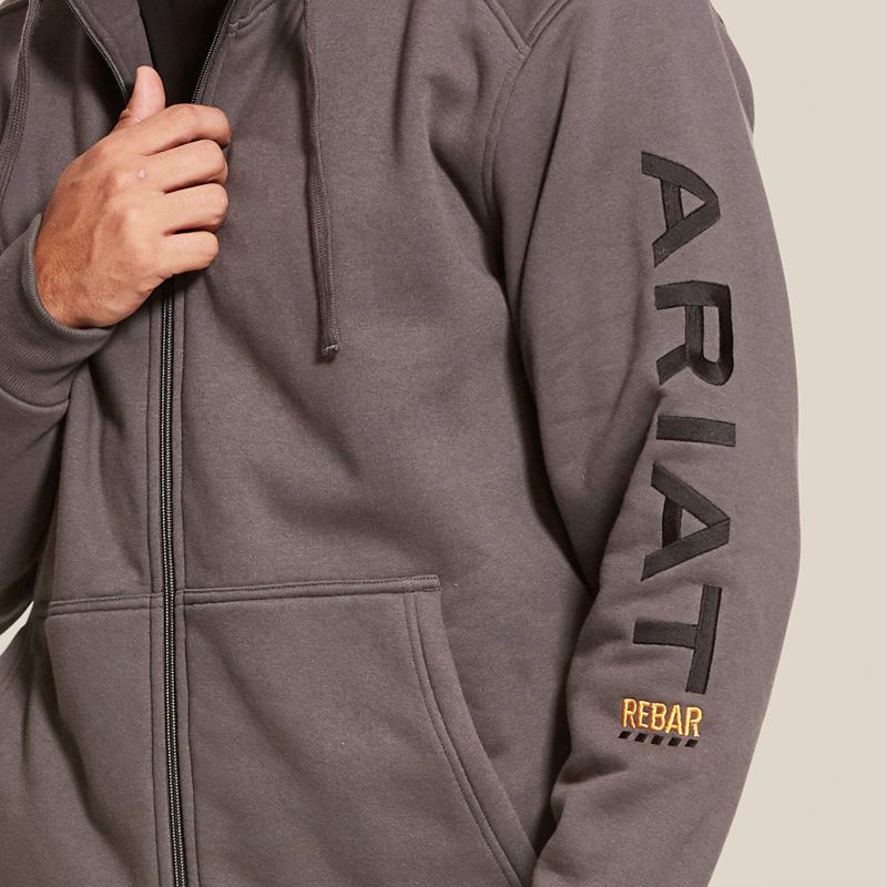 Ariat Rebar All-Weather Full Zip Hoodie Szare Polska | IQFHMR-392