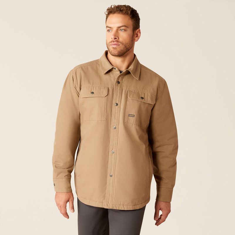 Ariat Rebar Canvas Shirt Jacket Khaki Polska | ZRWJQM-714