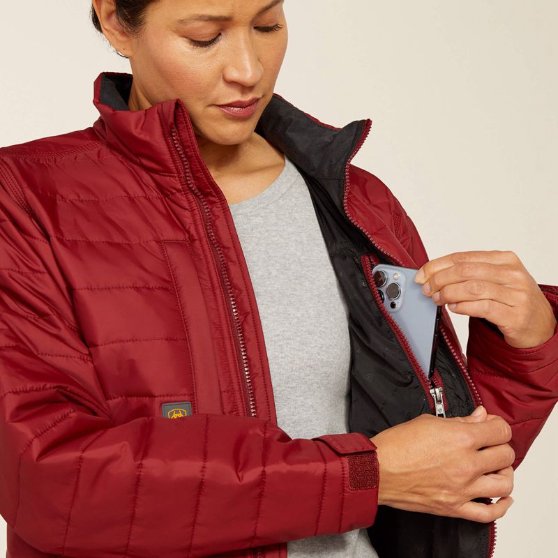 Ariat Rebar Cordura Ripstop Lightweight Insulated Jacket Cabernet Polska | PGDUVC-692