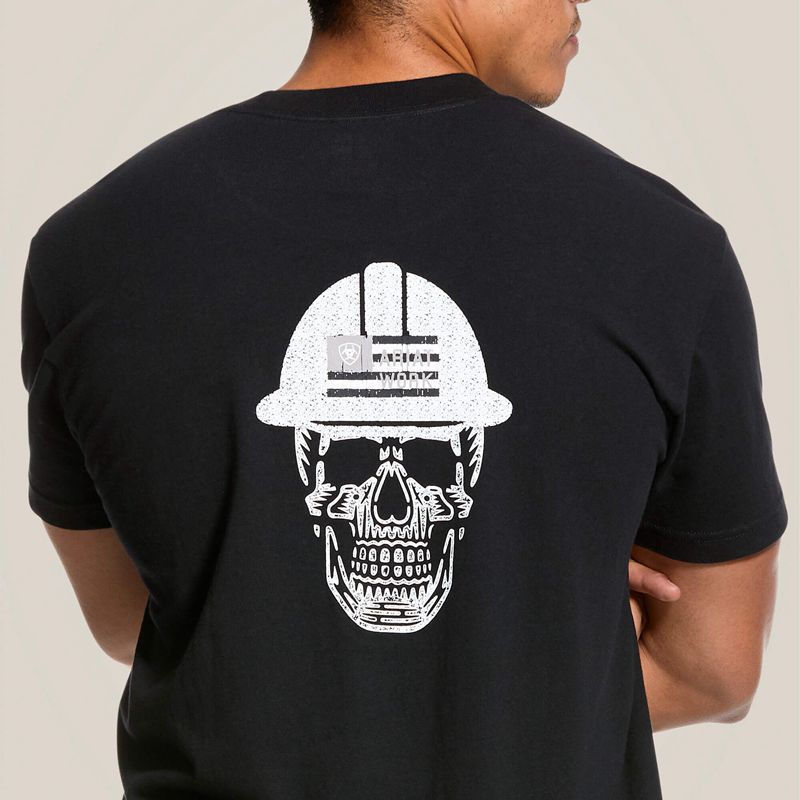 Ariat Rebar Cotton Strong Roughneck Graphic T-Shirt Czarne Polska | UDXEGN-172