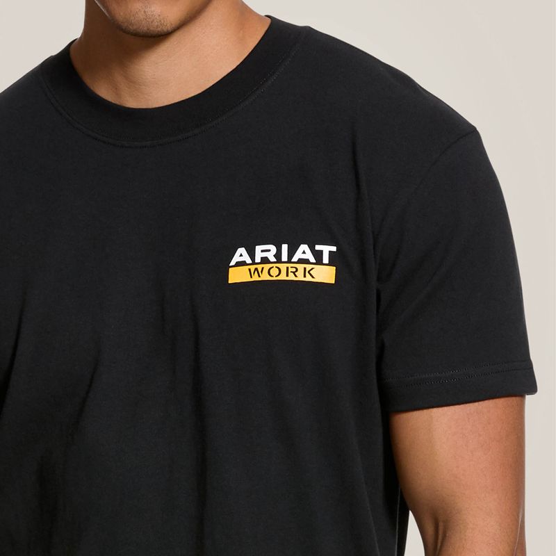 Ariat Rebar Cotton Strong Roughneck Graphic T-Shirt Czarne Polska | UDXEGN-172