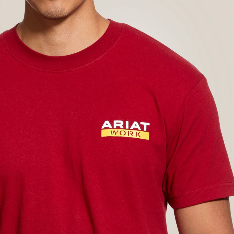 Ariat Rebar Cotton Strong Roughneck Graphic T-Shirt Czerwone Polska | YLSHDO-308