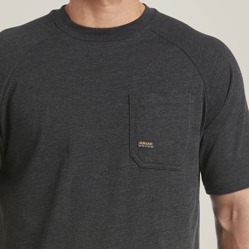 Ariat Rebar Cotton Strong T-Shirt Charcoal Heather Polska | UYLOZX-462