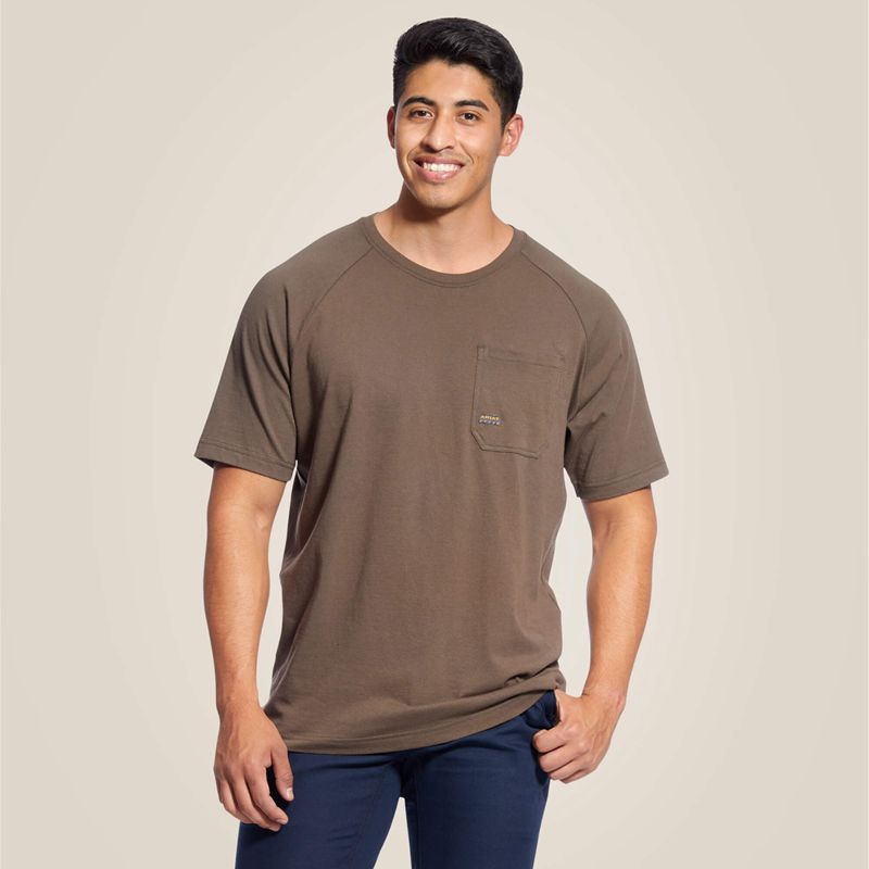 Ariat Rebar Cotton Strong T-Shirt Moss Polska | OQXIUS-537