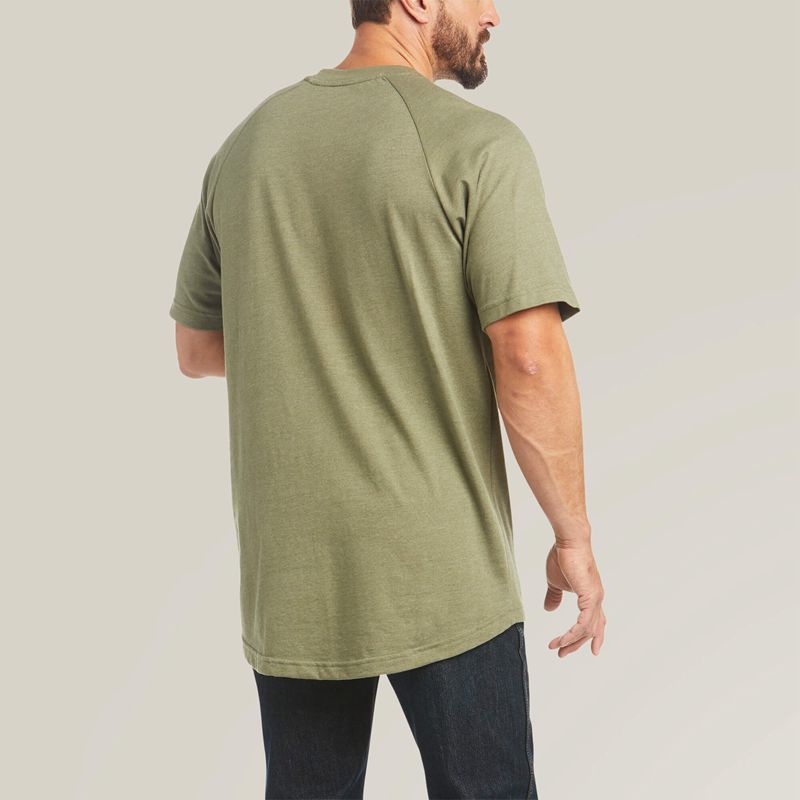 Ariat Rebar Cotton Strong T-Shirt Sage_Heather Polska | MYKLOP-987