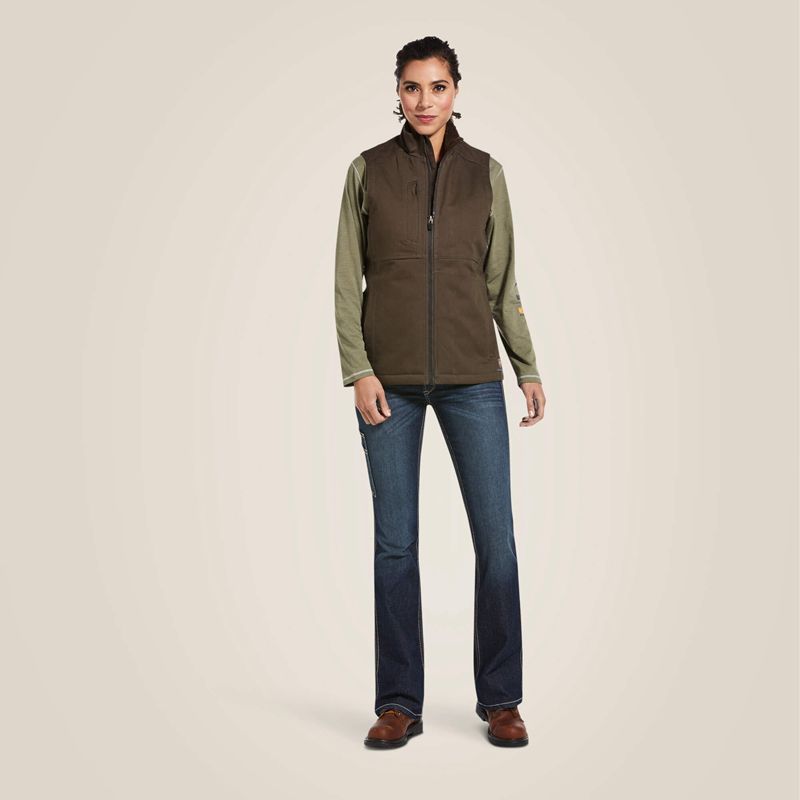 Ariat Rebar Duracanvas Insulated Vest Wren Polska | OZFGJX-102