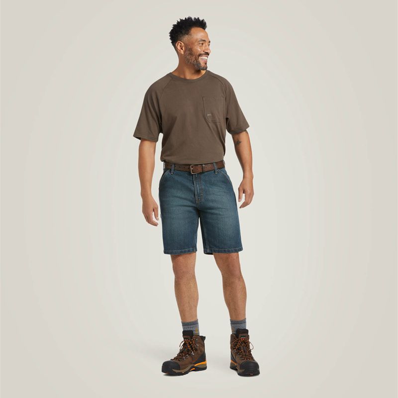 Ariat Rebar Durastretch Denim Utility Short Phantom Polska | OTUNQC-164