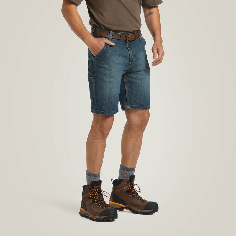 Ariat Rebar Durastretch Denim Utility Short Phantom Polska | OTUNQC-164