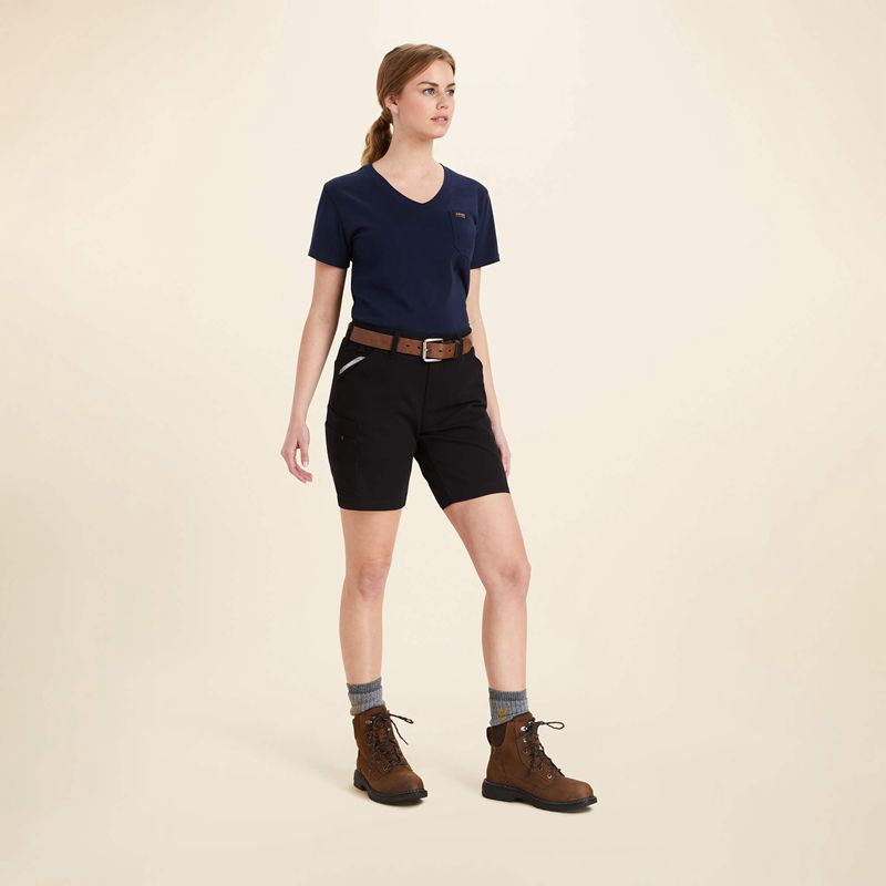 Ariat Rebar Durastretch Made Tough Short Czarne Polska | RKSWYI-523