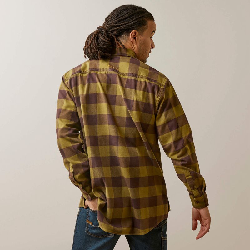 Ariat Rebar Flannel Durastretch Work Shirt Avocado Polska | EPONFI-297