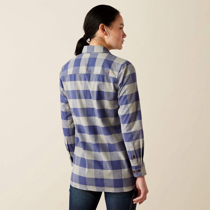 Ariat Rebar Flannel Tunic Niebieskie Indygo Polska | XVUJRO-409