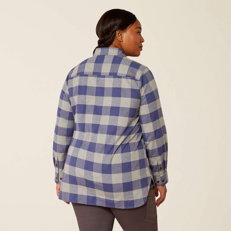 Ariat Rebar Flannel Tunic Niebieskie Indygo Polska | XVUJRO-409