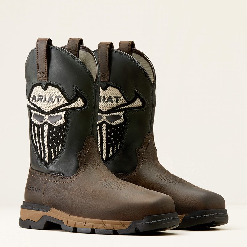 Ariat Rebar Flex Western Venttek Incognito Composite Toe Work Boot Iron Coffee/Storm Polska | NDWSXK-901