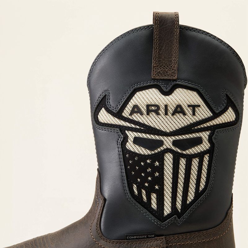 Ariat Rebar Flex Western Venttek Incognito Composite Toe Work Boot Iron Coffee/Storm Polska | NDWSXK-901